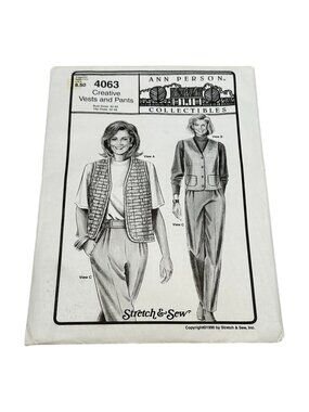 Stretch‎ & Sew Sewing Pattern 4063 Pants Ann Person Pants 32 to 48 Loose Uncut